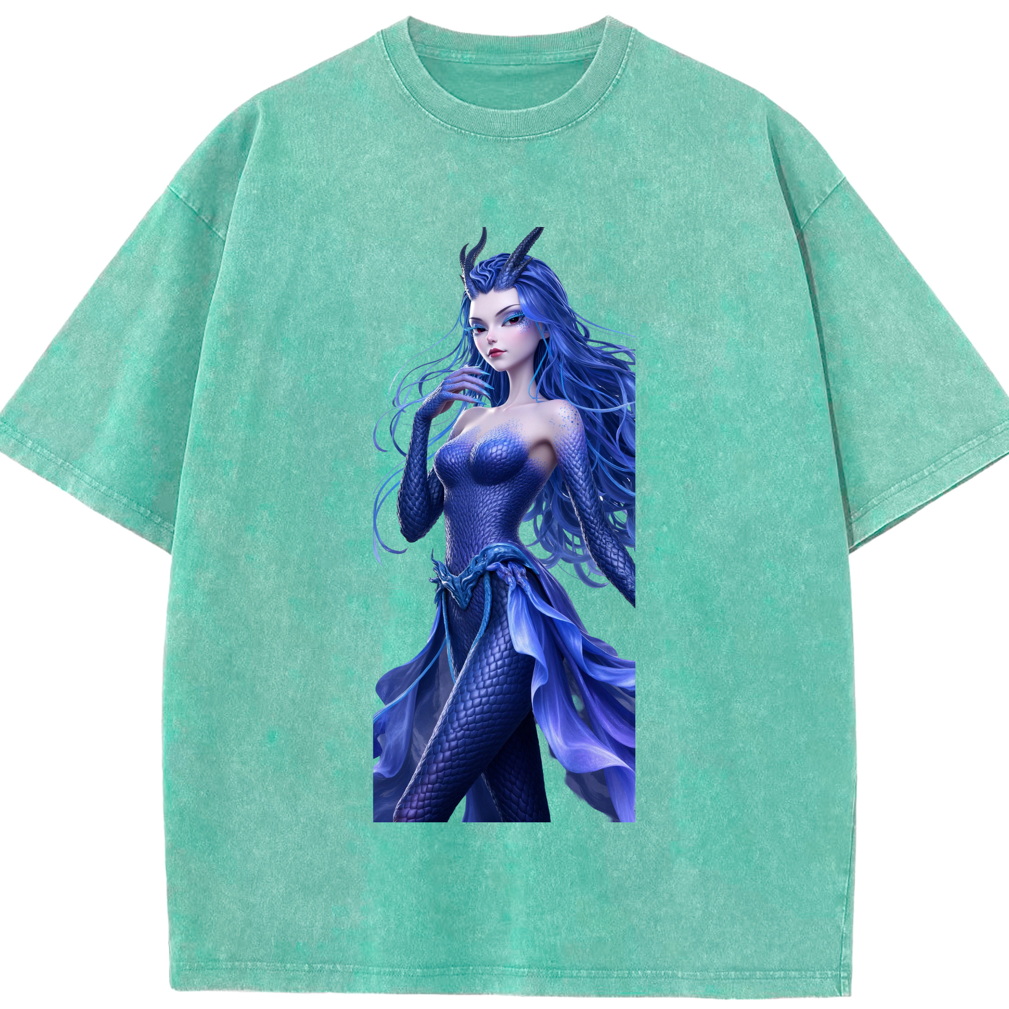 （画像用） Ne Zha 2 ナタ 魔童の大暴れ 綿100% ヴィンテージ風 半袖Tシャツ（フロントプリント）
